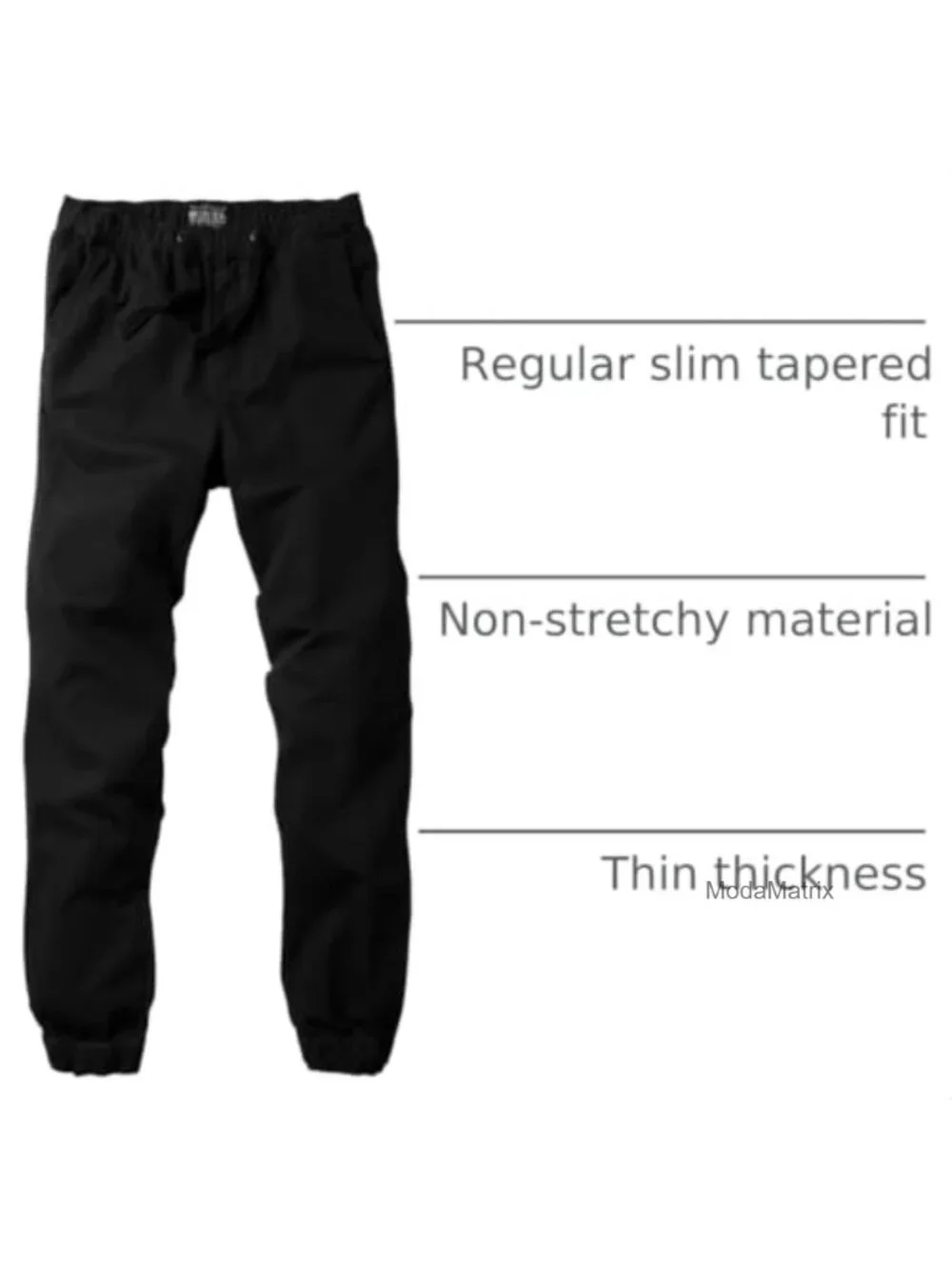 Men's Chino Jogger Pants 100% Cotton Slim Tapered Casual